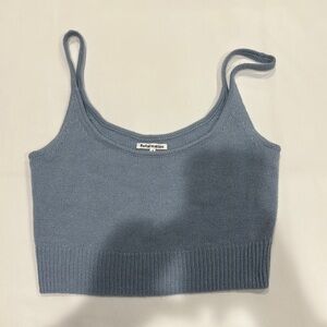 Reformation sweater knit tank top light blue